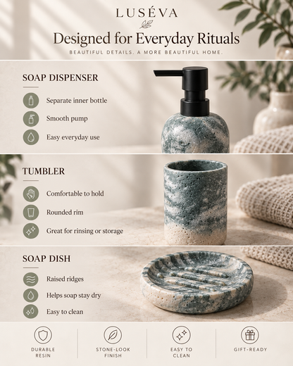 LUSÉVA Travertine Bathroom Set