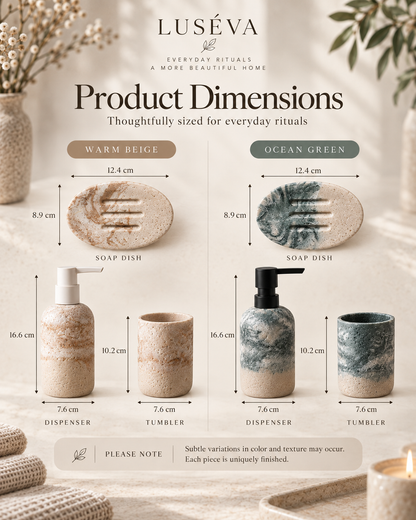 LUSÉVA Travertine Bathroom Set