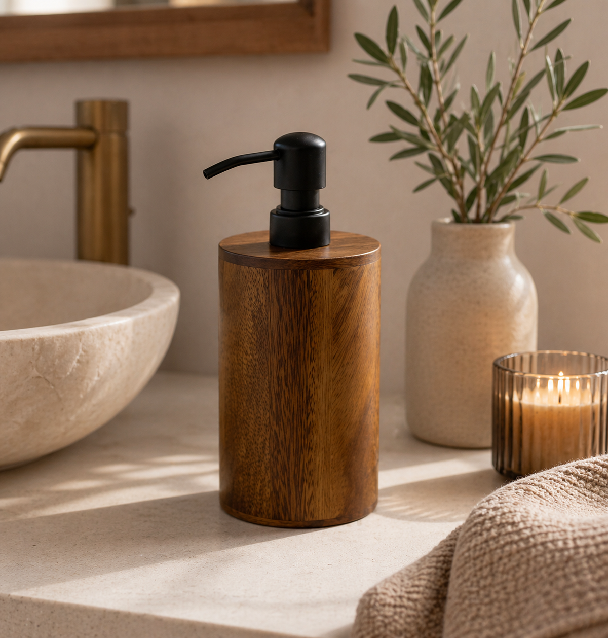 LUSÉVA Walnut Soap Dispenser