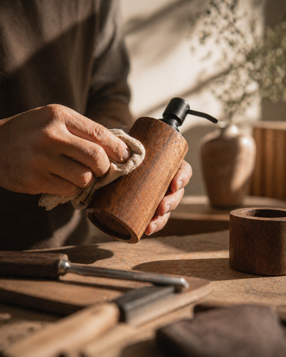 LUSÉVA Walnut Soap Dispenser